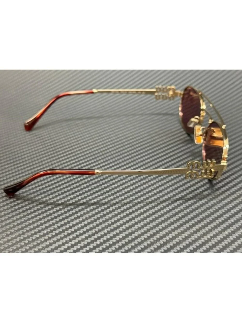 New Miu Miu Men Pale Gold Sunglasses 53-19-140